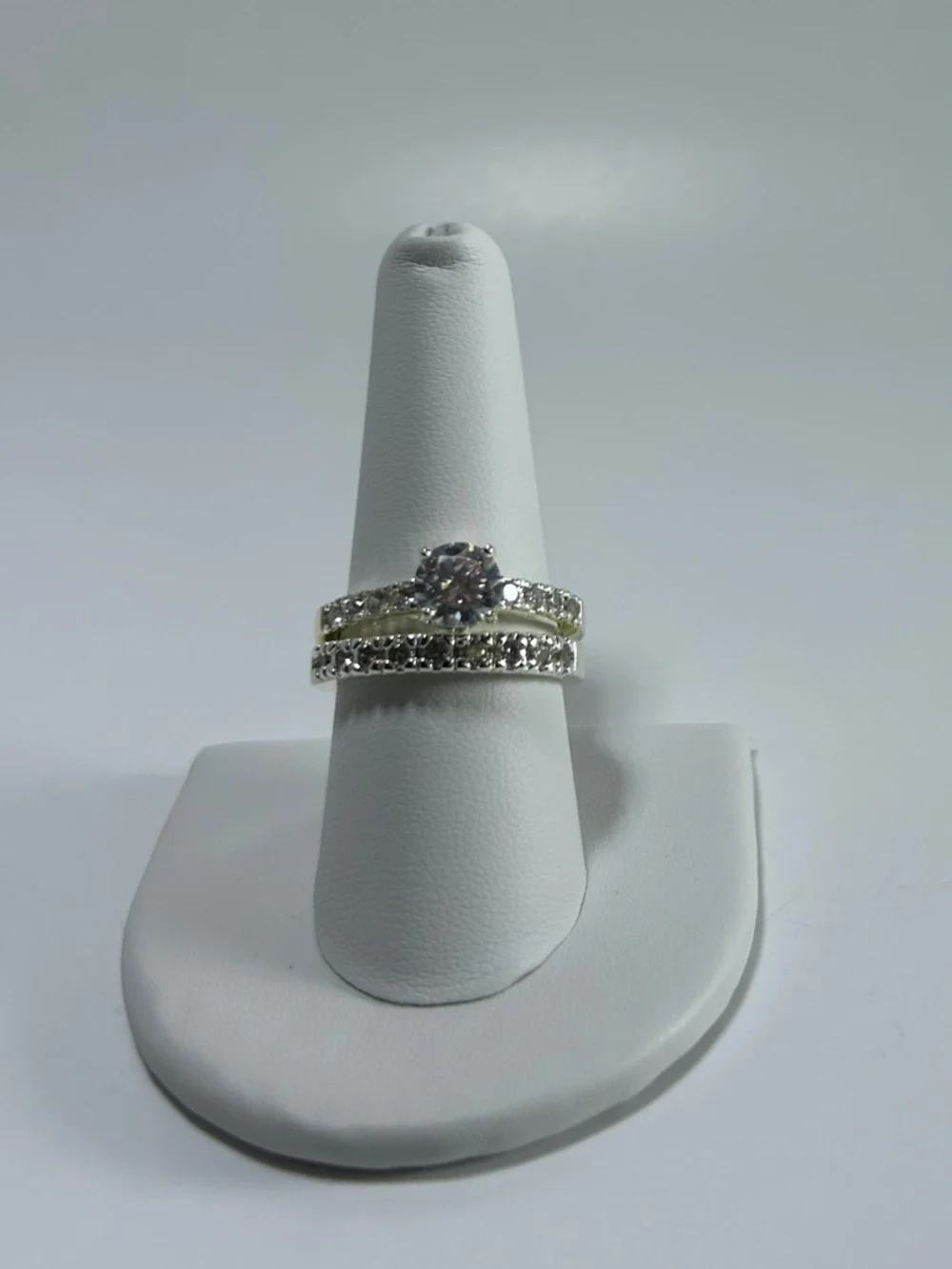 Charter Club Silver-Tone CZ Bridal Ring Set - Size 9